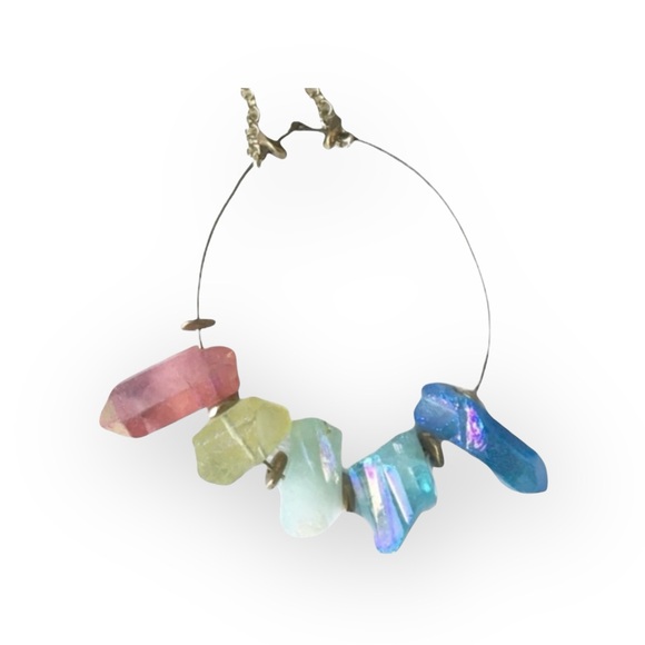 new SOTM Jewels 𑁍 Chakra Crystals Spiritual Statement Pendant Necklace 𑁍 Gold - Picture 13 of 17